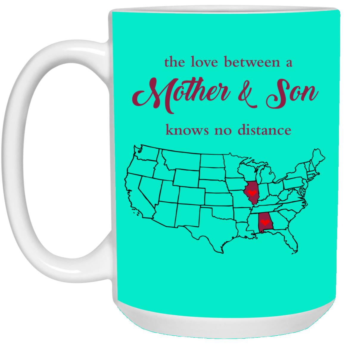 Illinois Alabama The Love Between Mother And Son Mug - Mug Teezalo