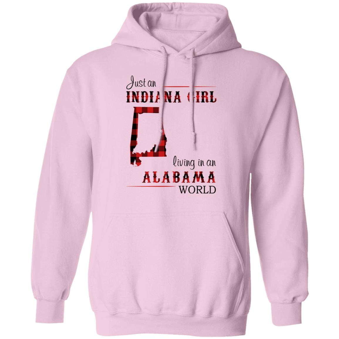 Just An Indiana Girl Living In An Alabama World T-Shirt - T-shirt Born Live Plaid Red Teezalo