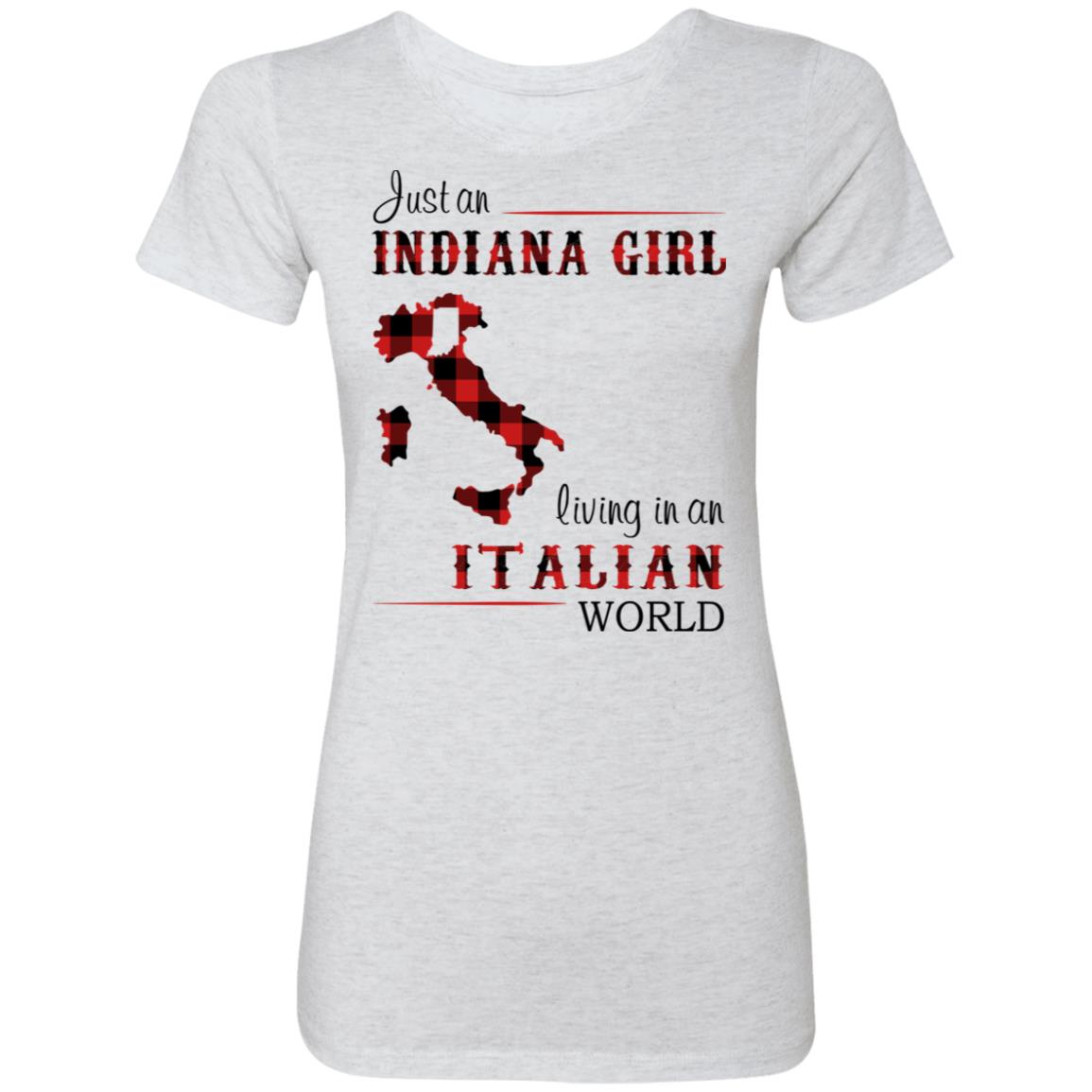 Just An Indiana Girl Living In An Italian World T- Shirt - T-shirt Born Live Plaid Red Teezalo