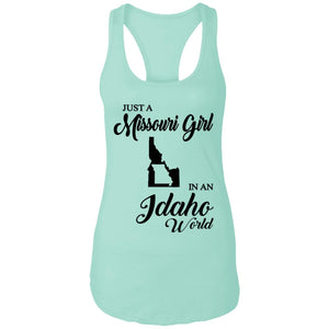 Just A Missouri Girl In An Idaho World T Shirt - T-shirt Teezalo
