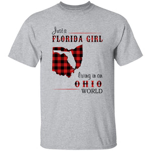 Just A Florida Girl Living In An Ohio World T-shirt - T-shirt Born Live Plaid Red Teezalo