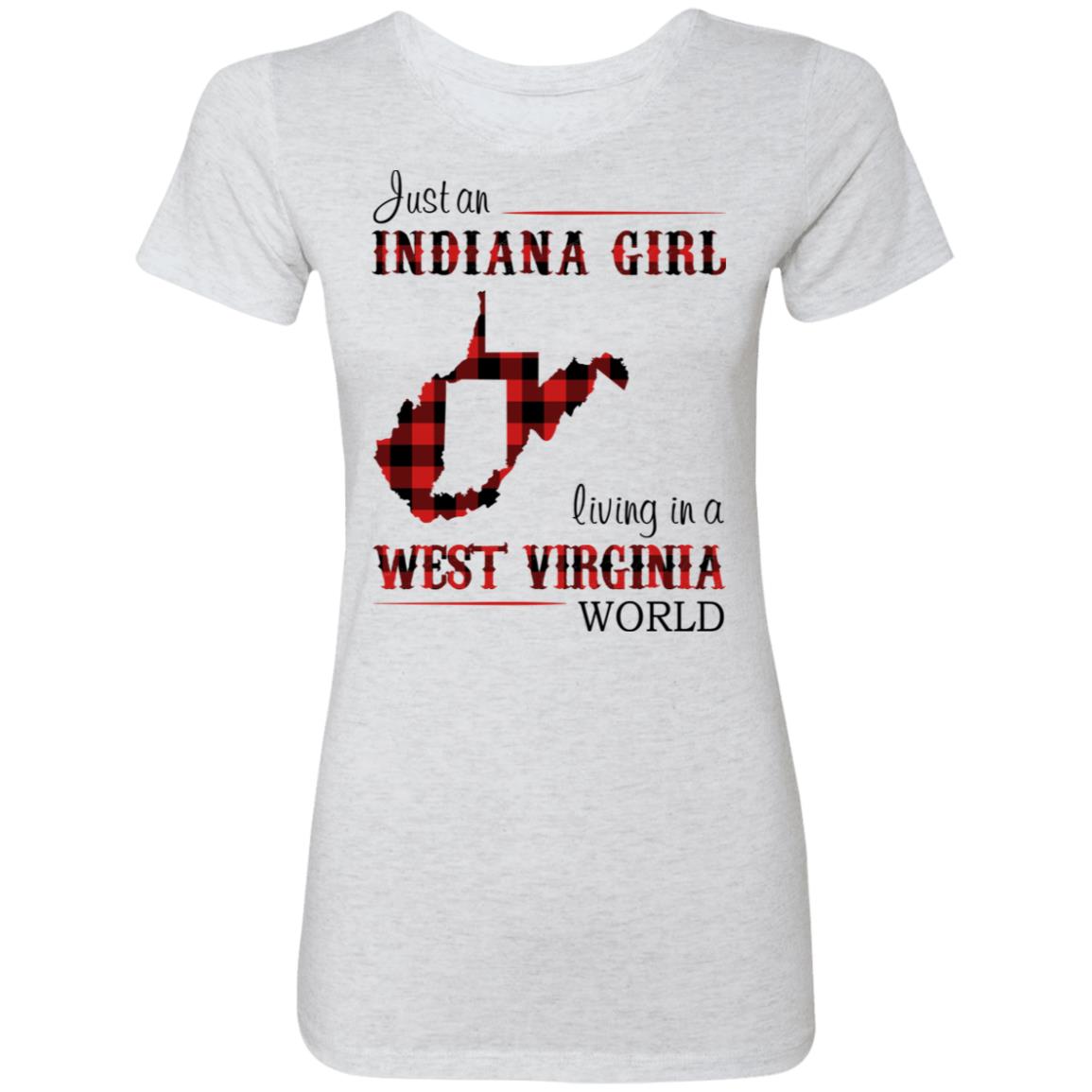 Just An Indiana Girl Living In A West Virginia World T-Shirt - T-shirt Born Live Plaid Red Teezalo