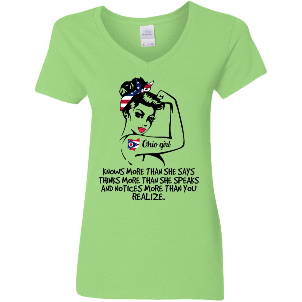 Ohio Girl Knows More Than She Says T-Shirt - T-shirt Teezalo