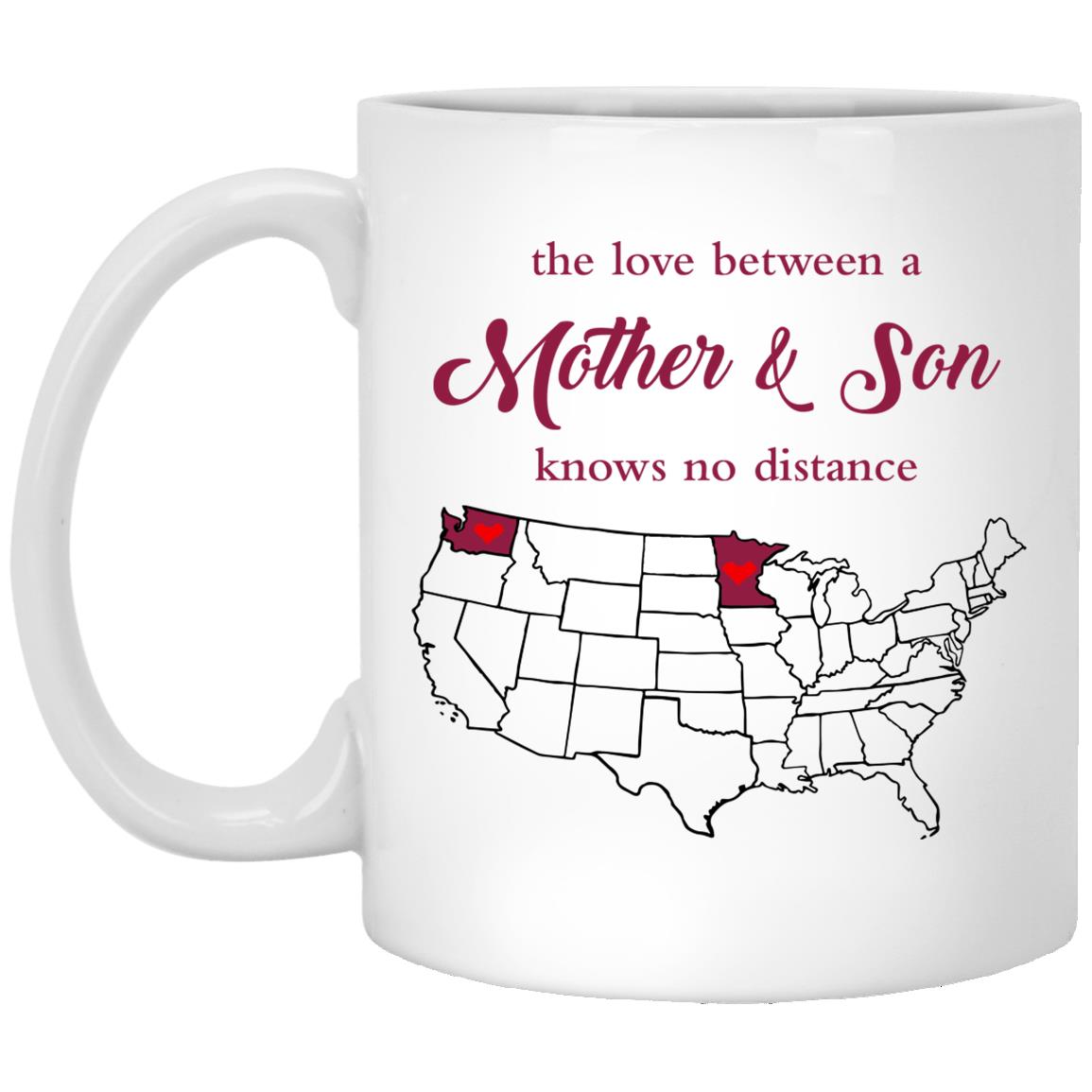 Minnesota Washington The Love Between Mother And Son Mug - Mug Teezalo