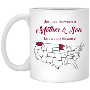 Minnesota Washington The Love Between Mother And Son Mug - Mug Teezalo