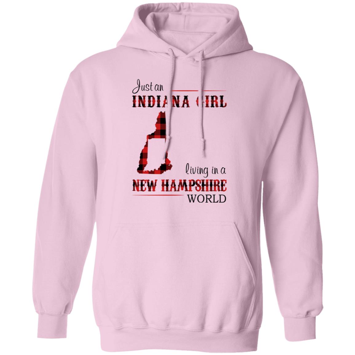 Just An Indiana Girl Living In A New Hampshire World T-Shirt - T-shirt Born Live Plaid Red Teezalo
