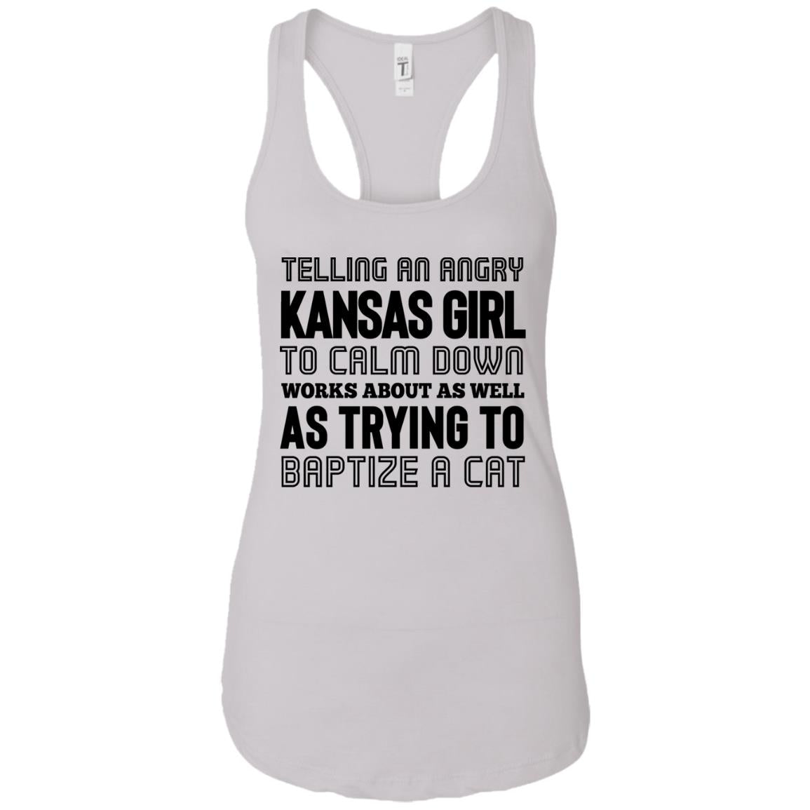 Telling An Angry Kansas Girl To Calm Down T-Shirt - T-shirt Teezalo