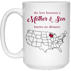 Rhode Island Wisconsin The Love Between Mother And Son Mug - Mug Teezalo
