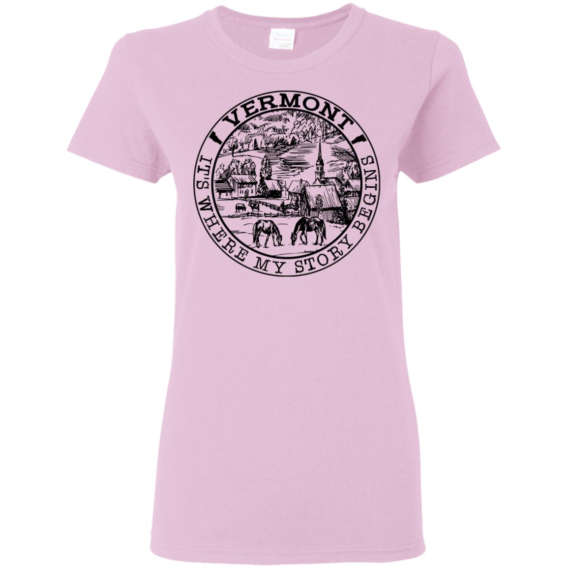 Vermont It's Where My Story Begins T-Shirt - T-shirt Teezalo