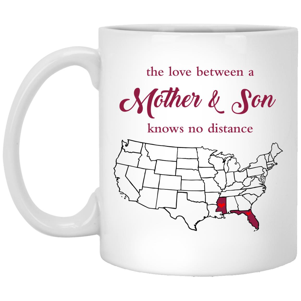 Mississippi Florida The Love Between Mother And Son Mug - Mug Teezalo