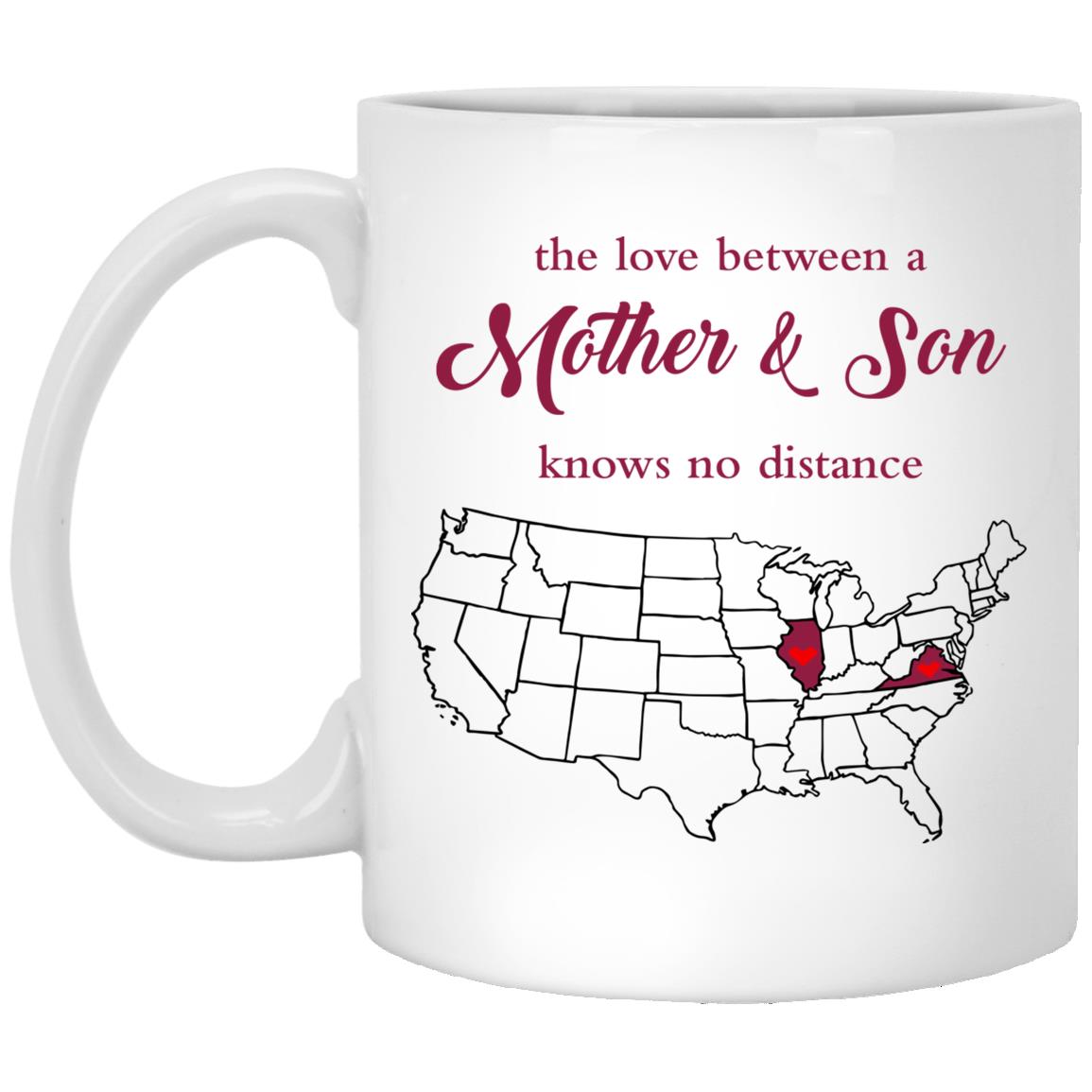 Virginia Illinois The Love Between Mother And Son Mug - Mug Teezalo