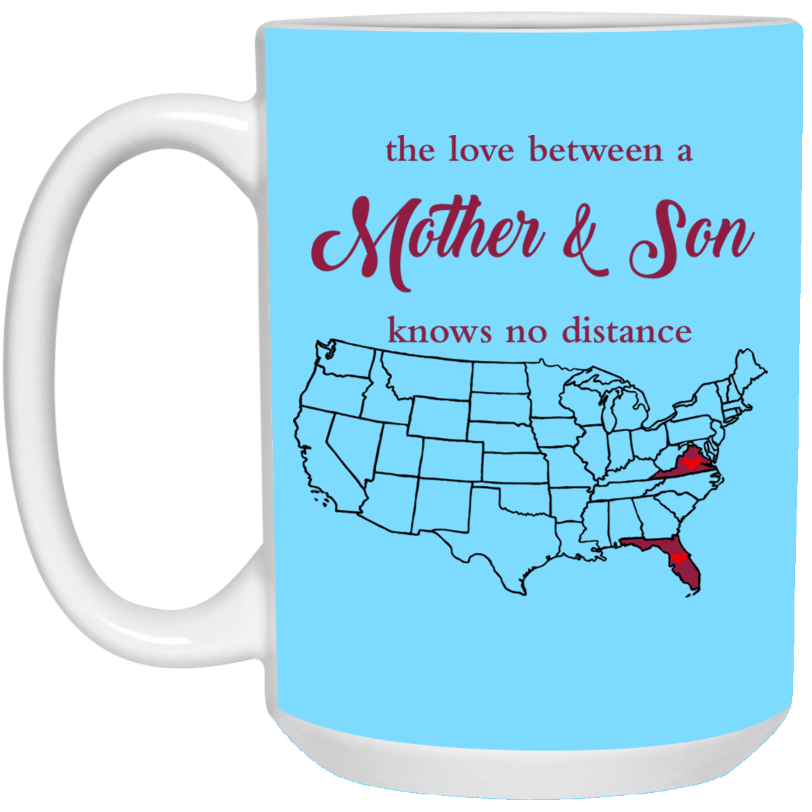 Virginia Florida Love Between Mother And Son Mug - Mug Teezalo