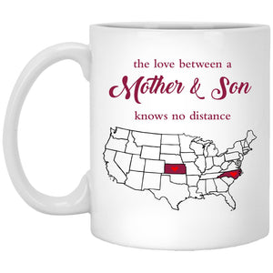 Kansas North Carolina The Love Between Mother And Son Mug - Mug Teezalo