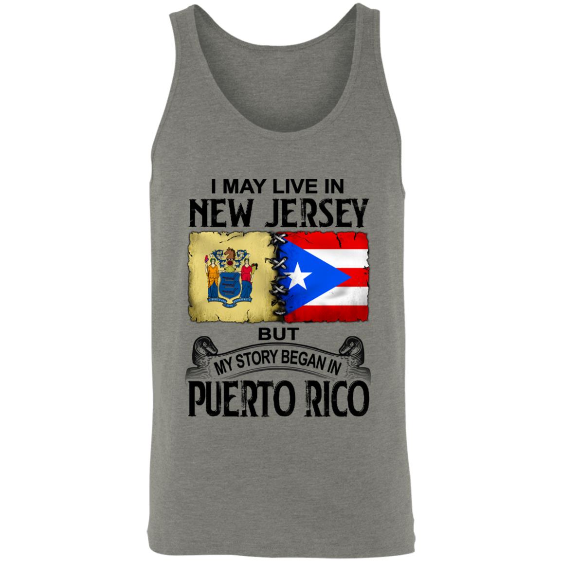 I Live In New Jersey But My Story Began In Puerto Rico T Shirt - T-shirt Teezalo