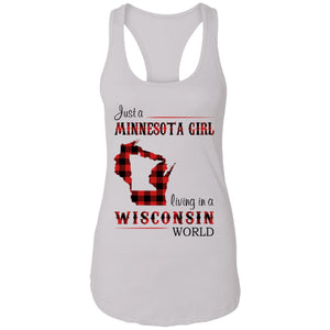 Just A Minnesota Girl Living In A Wisconsin World T Shirt - T-shirt Teezalo