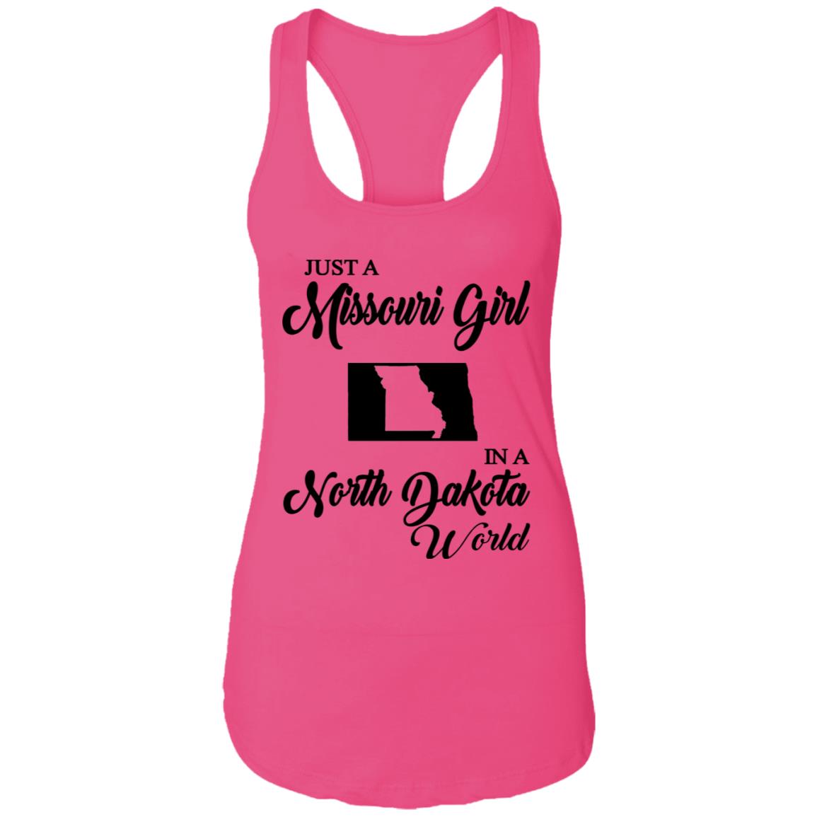 Just A Missouri Girl In A North Dakota World T-Shirt - T-shirt Teezalo
