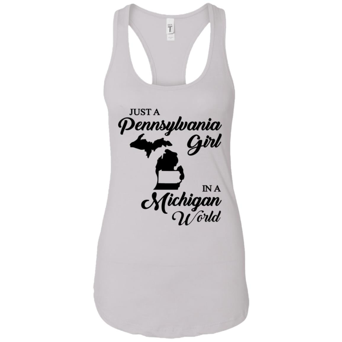 Just A Pennsylvania Girl In A Michigan World T-Shirt - T-shirt Teezalo