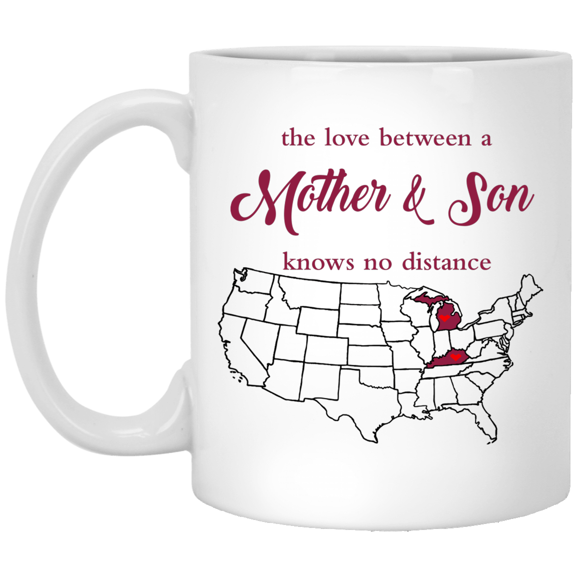 Kentucky Michigan Love Between Mother And Son Mug - Mug Teezalo