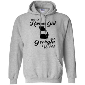 Just A Kansas Girl In A Georgia World T-Shirt - T-shirt Teezalo