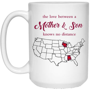 Wisconsin Alabama The Love Between Mother And Son Mug - Mug Teezalo