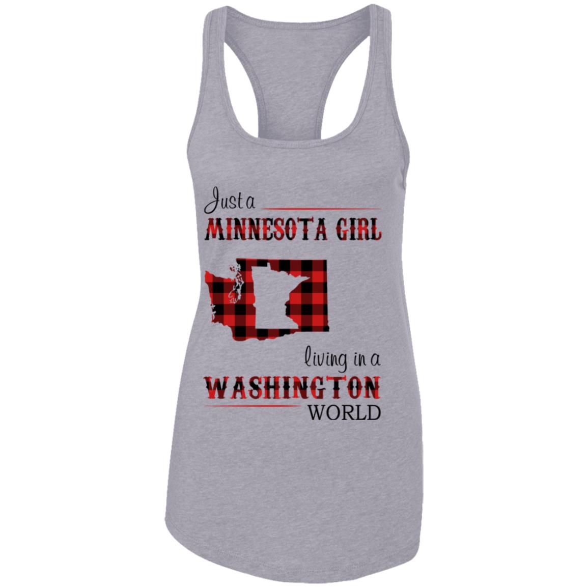 Just A Minnesota Girl Living In A Washington World T Shirt - T-shirt Teezalo