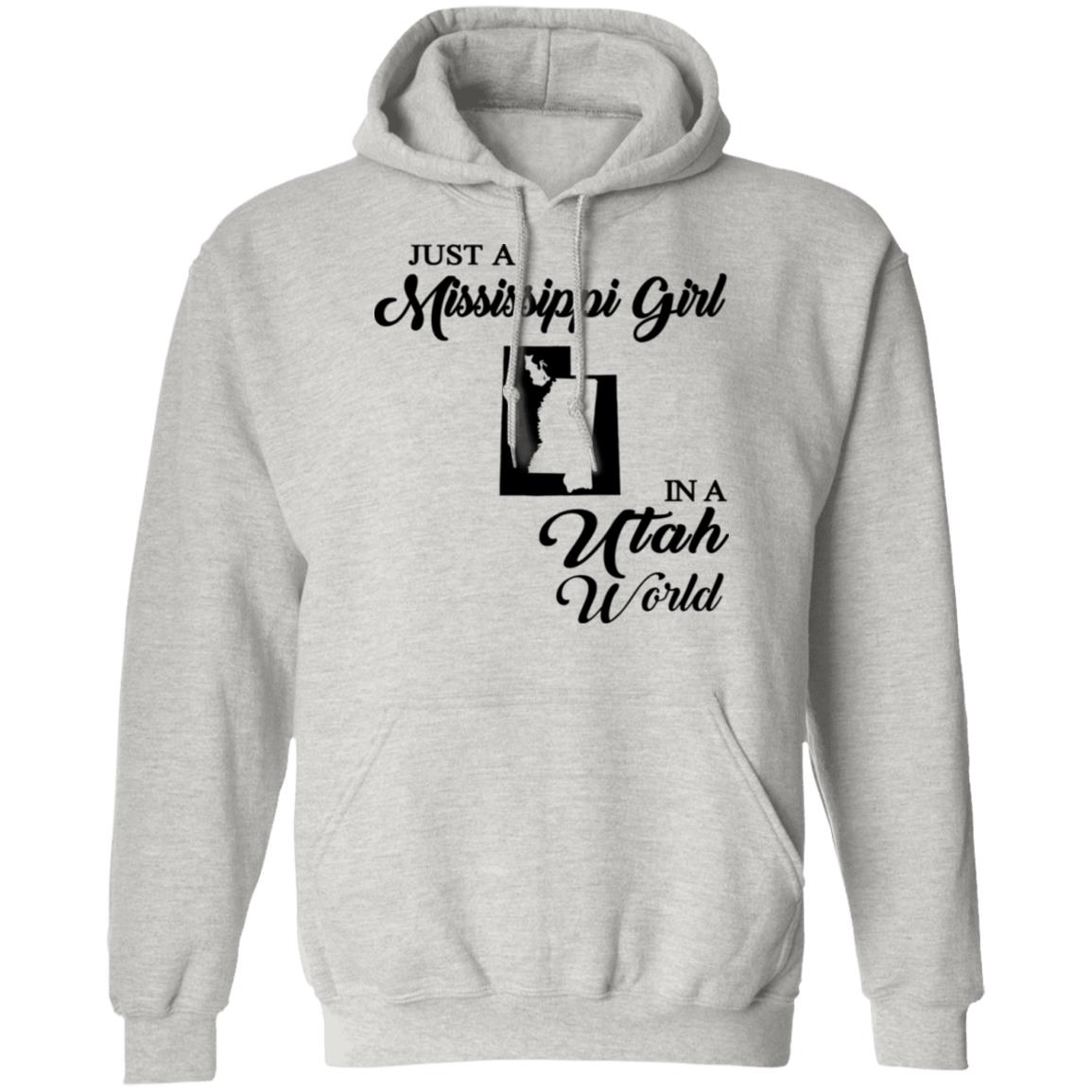 Just A Mississippi Girl In A Utah World T-Shirt - T-shirt Teezalo