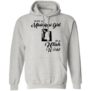 Just A Mississippi Girl In A Utah World T-Shirt - T-shirt Teezalo