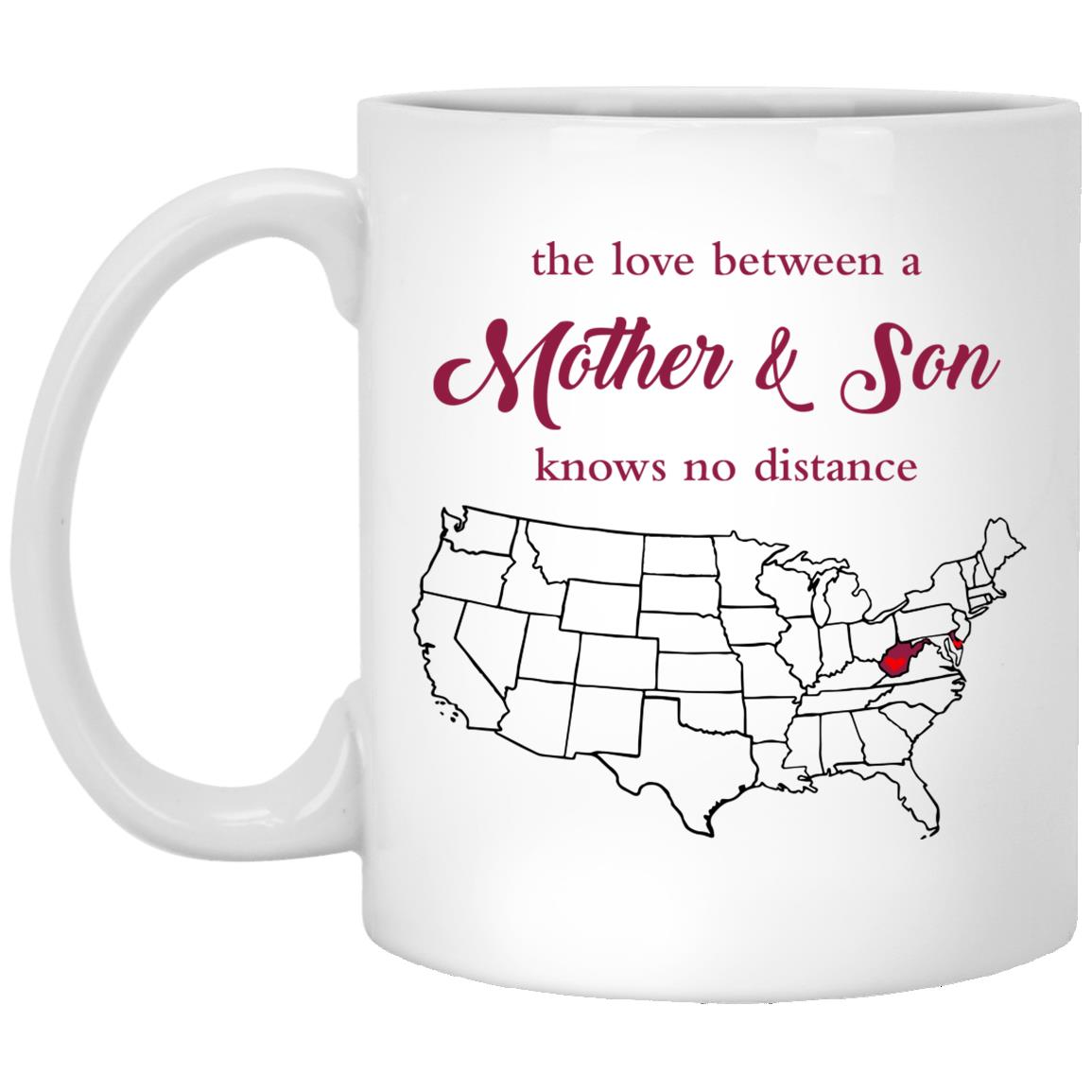 West Virginia Delaware The Love Between Mother And Son Mug - Mug Teezalo