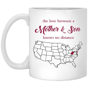 West Virginia Delaware The Love Between Mother And Son Mug - Mug Teezalo