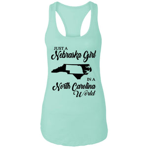 Just A Nebraska Girl In A North Carolina World T-Shirt - T-shirt Teezalo