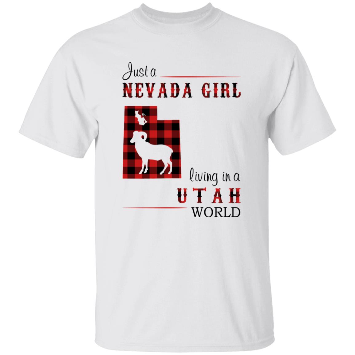 Just A Nevada Girl Living In A Utah World T-shirt - T-shirt Born Live Plaid Red Teezalo