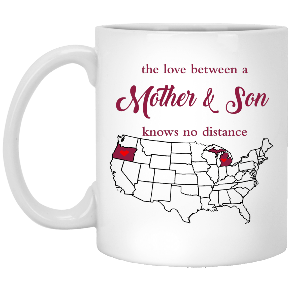 Oregon Michigan Mother And Son Mug - Mug Teezalo