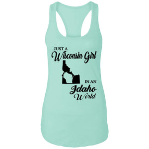 Just A Wisconsin Girl In An Idaho World T-shirt - T-shirt Teezalo