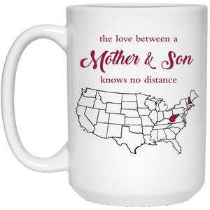 West Virginia Vermont The Love Between Mother And Son Mug - Mug Teezalo