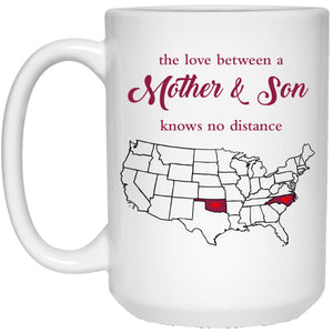 Oklahoma North Carolina The Love Between Mother And Son Mug - Mug Teezalo