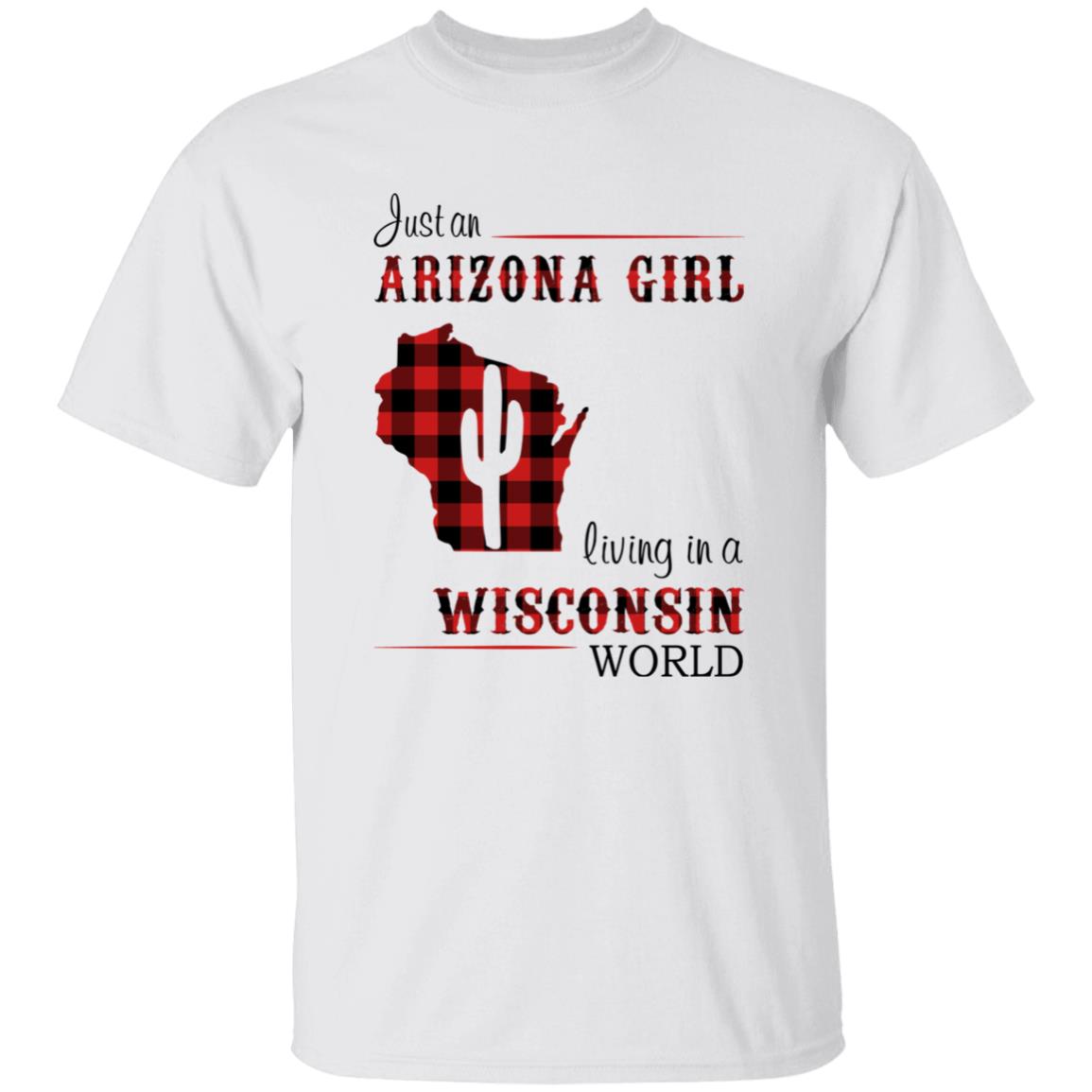 Just An Arizona Girl Living In A Wisconsin World T-shirt - T-shirt Born Live Plaid Red Teezalo