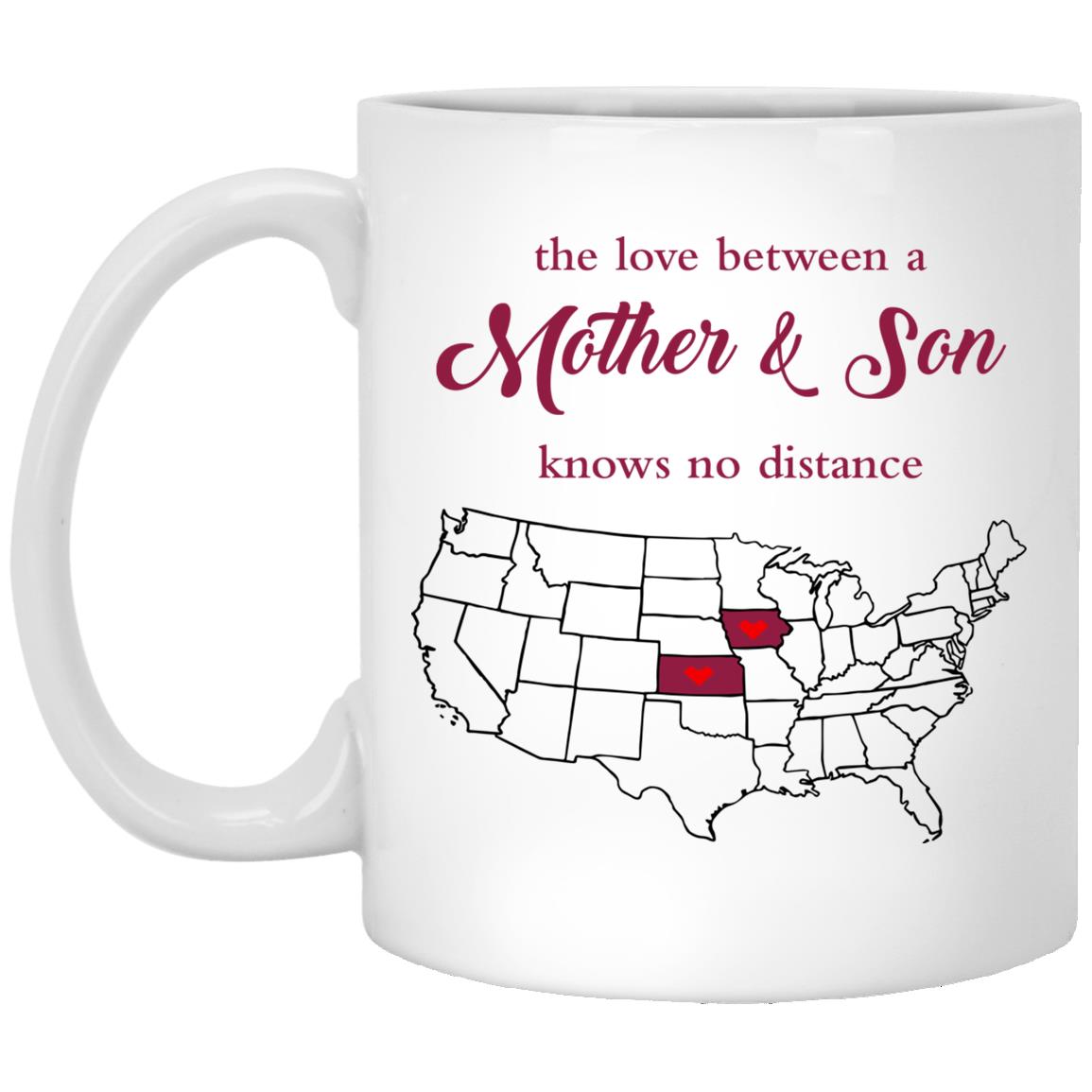 Kansas Iowa The Love Between Mother And Son Mug - Mug Teezalo