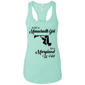 Just A Massachusetts Girl In A Maryland World T-shirt - T-shirt Teezalo