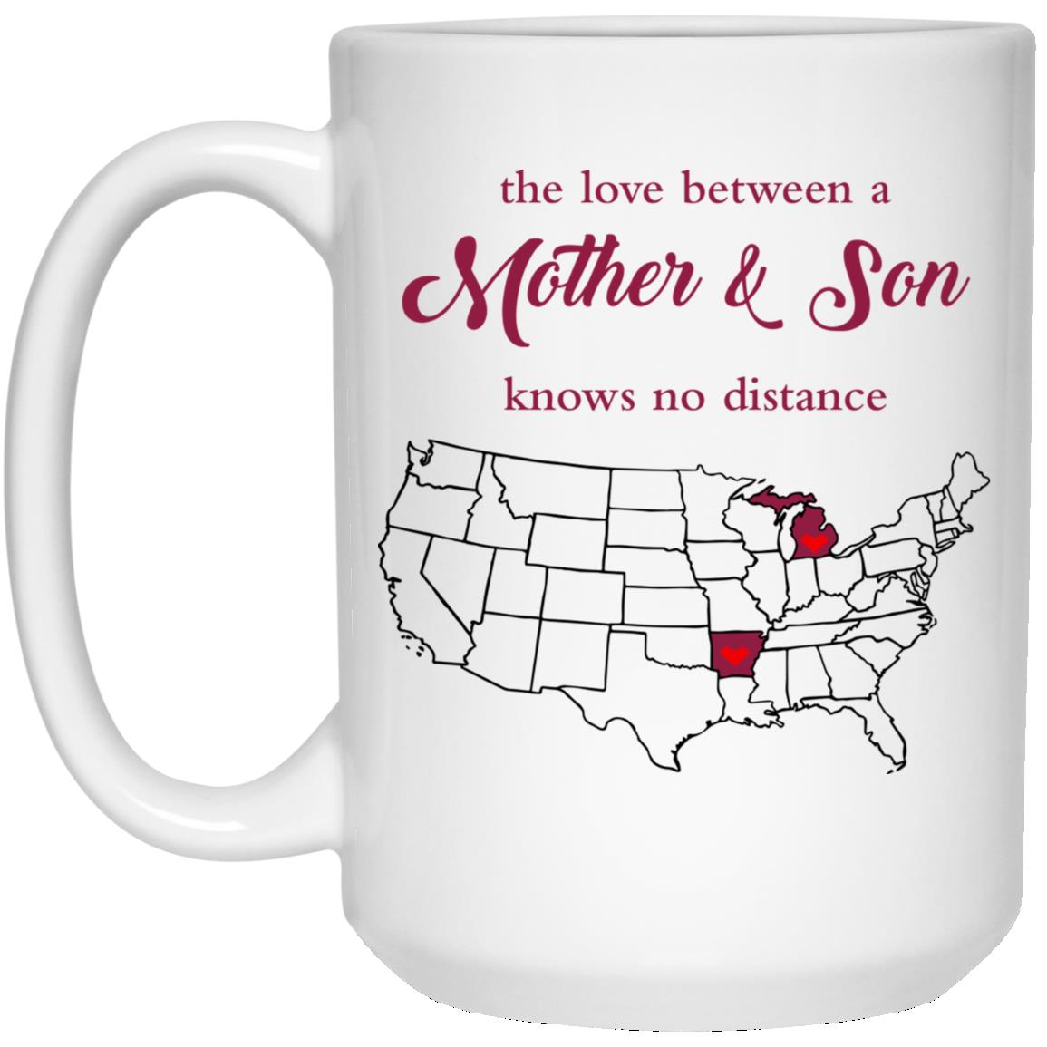 Arkansas Michigan The Love Between Mother And Son Mug - Mug Teezalo