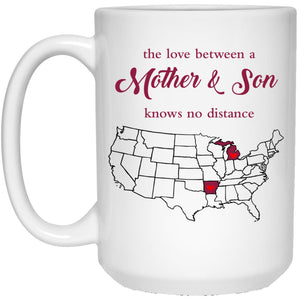 Arkansas Michigan The Love Between Mother And Son Mug - Mug Teezalo