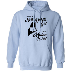 Just A North Dakota Girl In A Maine World T Shirt - T-shirt Teezalo