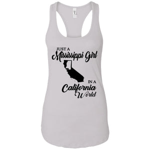 Just A Mississippi Girl In A California World T-Shirt - T-shirt Teezalo