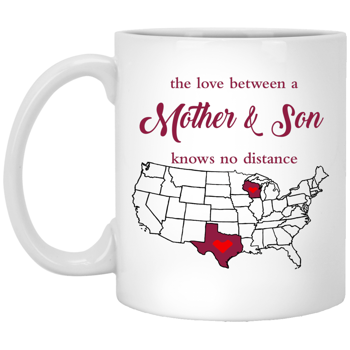 Wisconsin Texas The Love Mother And Son Mug - Mug Teezalo