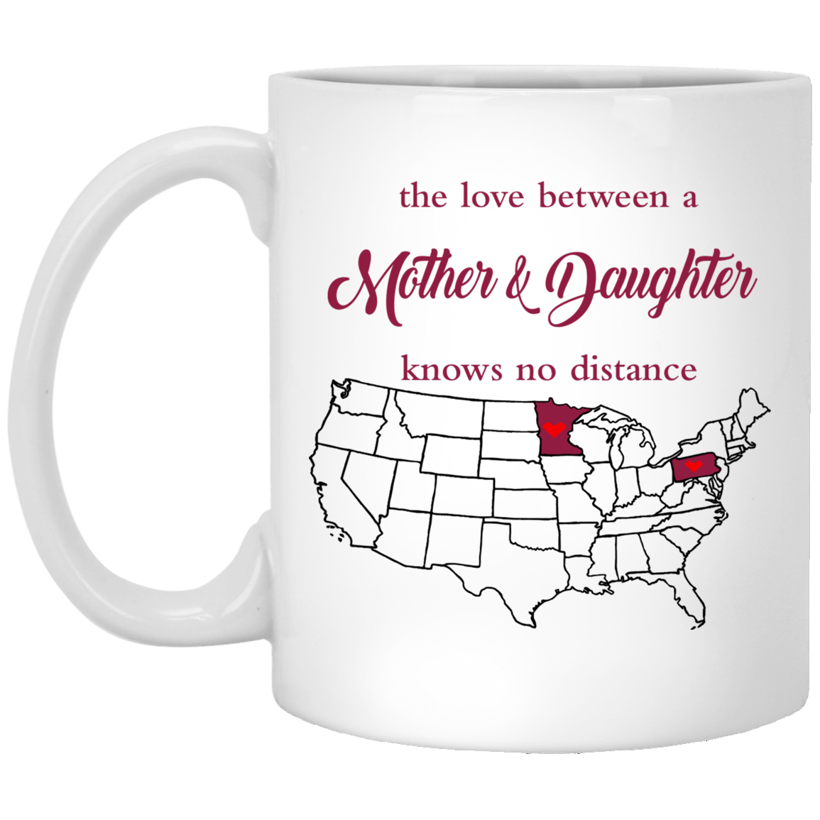 Pennsylvania Minnesota Mother And Daughter Mug - Mug Teezalo