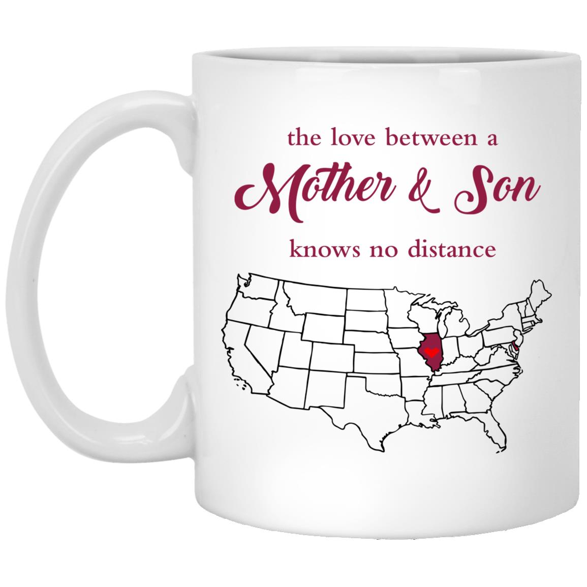 Illinois Delaware The Love Between Mother And Son Mug - Mug Teezalo