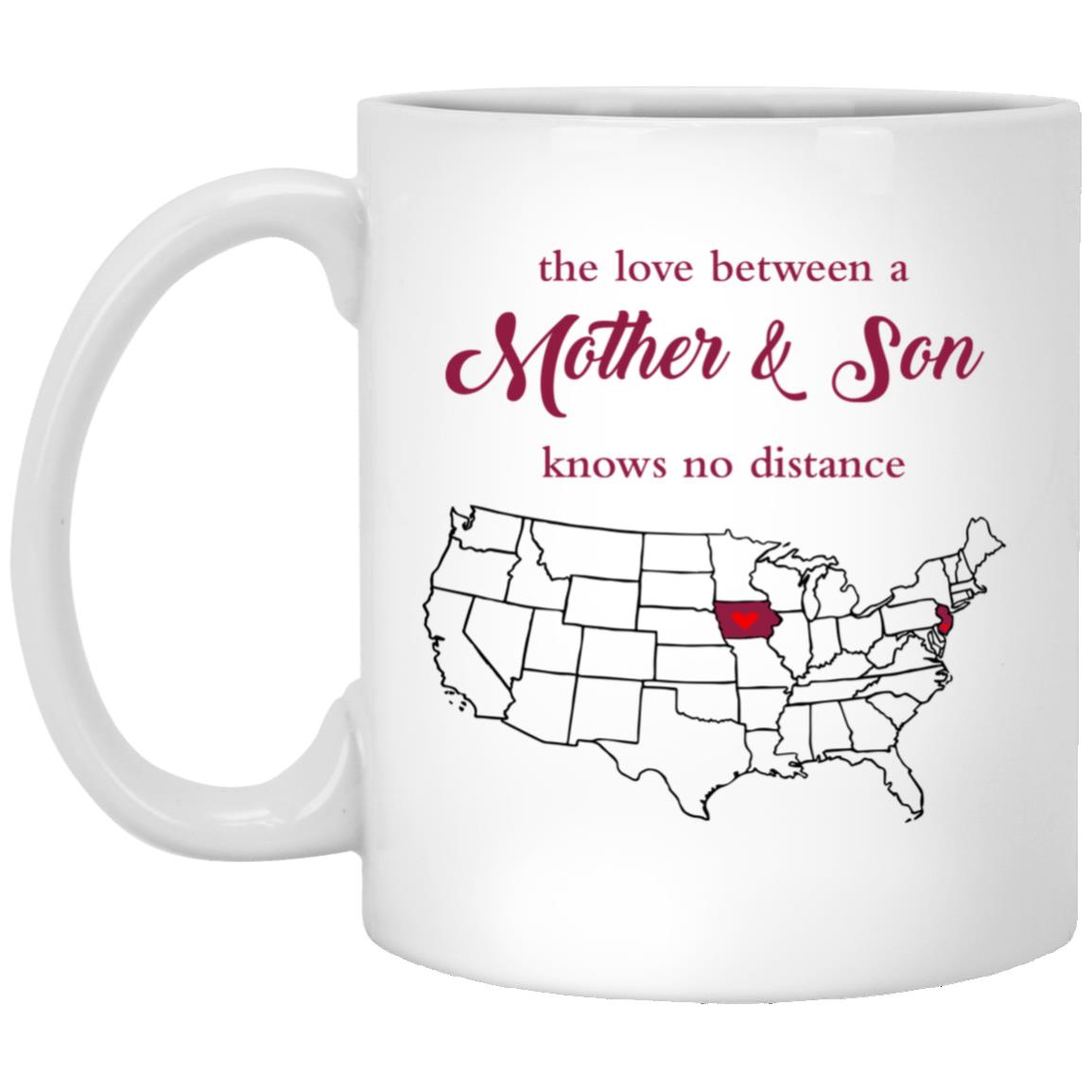 New Jersey Iowa The Love Between Mother And Son Mug - Mug Teezalo