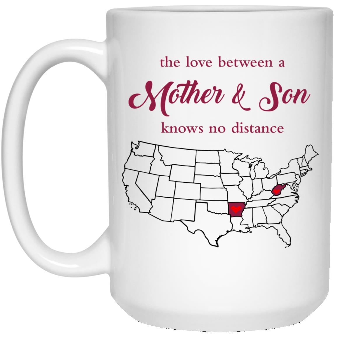 West Virginia Arkansas The Love Between Mother And Son Mug - Mug Teezalo