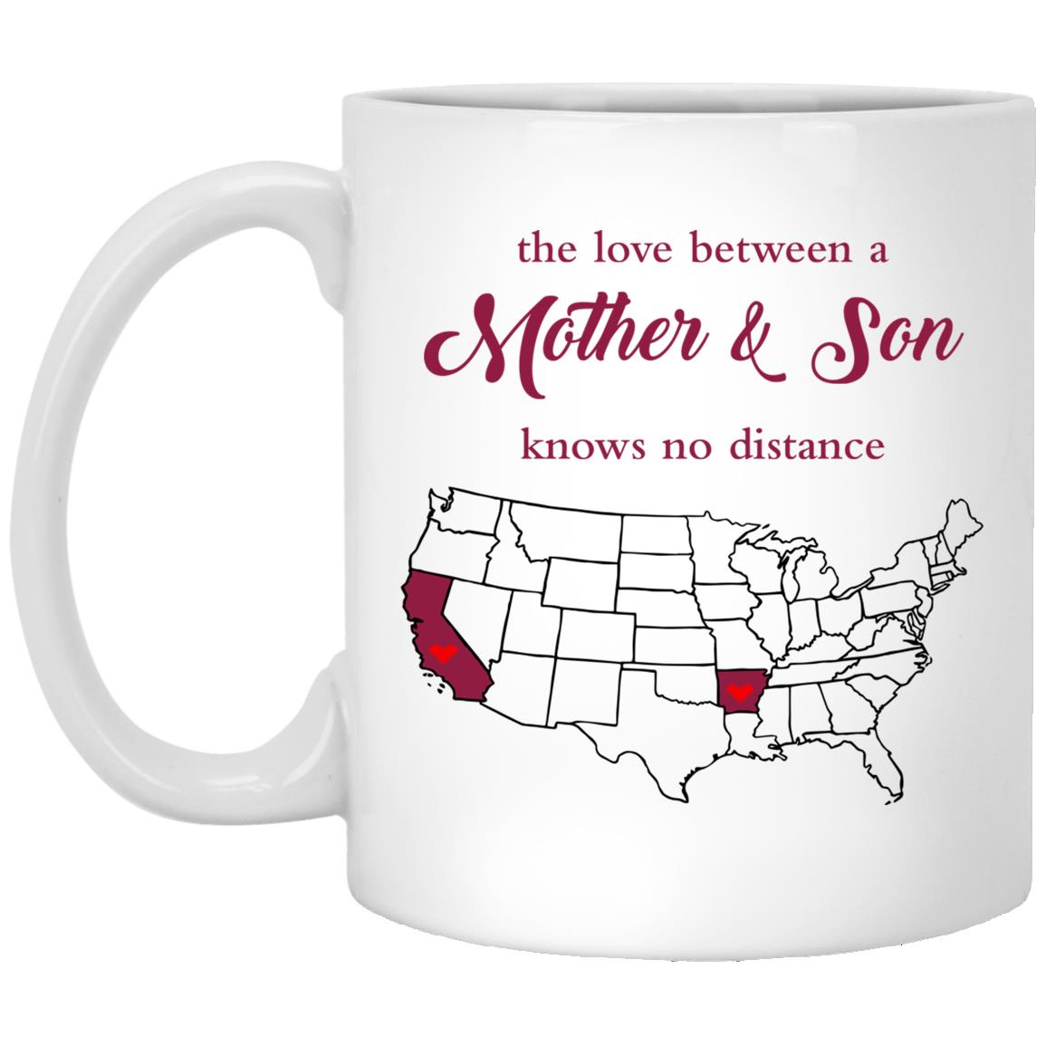 Arkansas California The Love Between Mother And Son Mug - Mug Teezalo