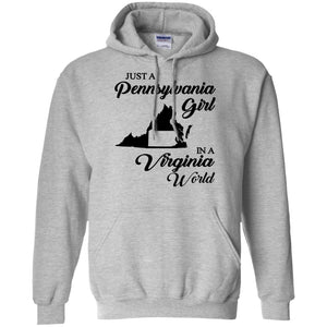 Just A Pennsylvania Girl In A Virginia World T-Shirt - T-shirt Teezalo