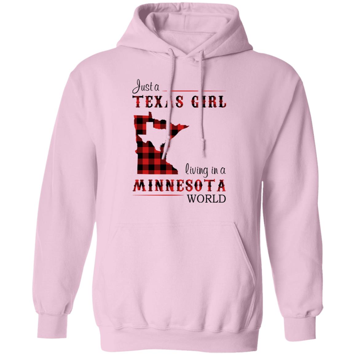 Just A Texas Girl Living In A Minnesota World T- Shirt - T-shirt Born Live Plaid Red Teezalo